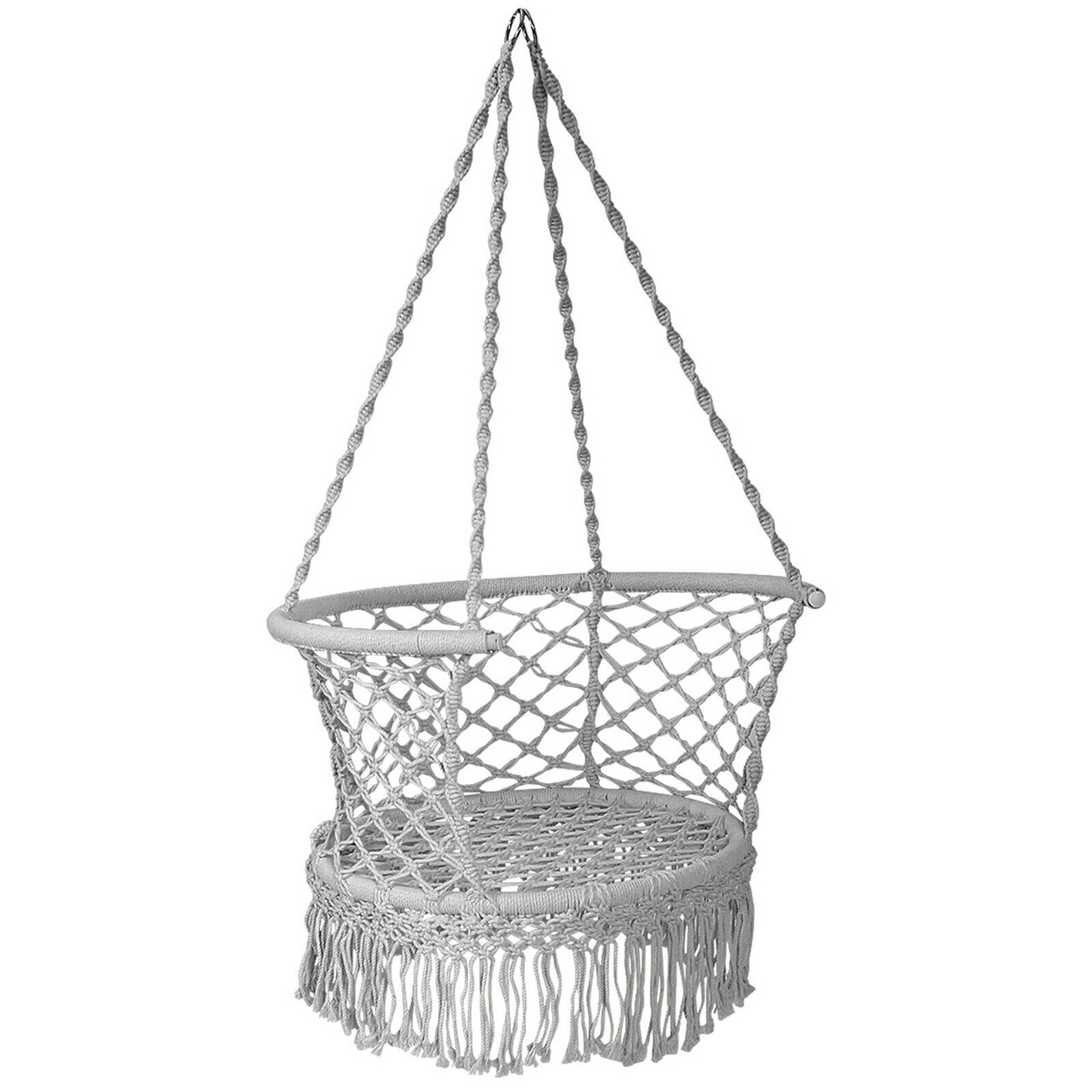 Hanging Hammock Chair Macrame Swing Hand Woven Cotton Backrest